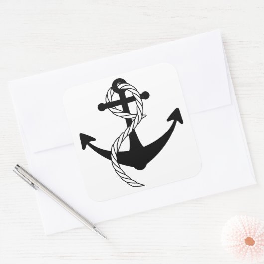 Scheepsanker Vierkante Sticker (Envelop)