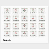 Scheepsanker Waterverf Rozen Strand Boutique Vierkante Sticker (Vel)
