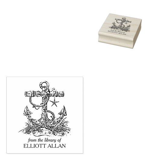  scheepsankerplaat rubberstempel (Gestempeld)