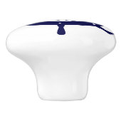 Scheepsblauw Nautical Boat Wheel Illustratie Keramische Knop (Zijkant)