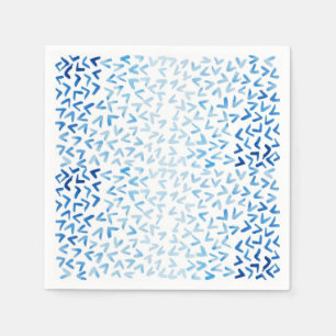 Scheepsblauwe waterverf controletekenpatroon op wi servet