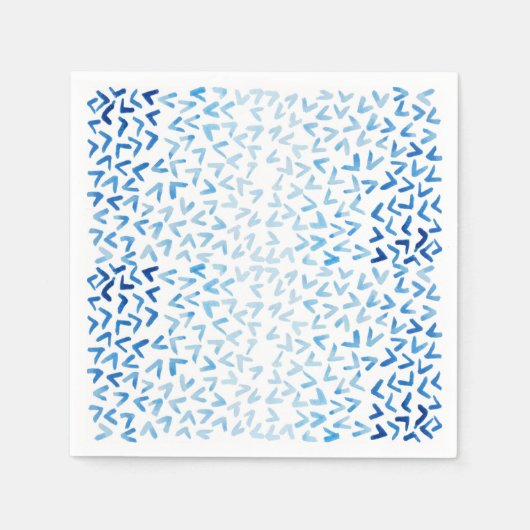 Scheepsblauwe waterverf controletekenpatroon op wi servet (Voorkant)