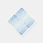 Scheepsblauwe waterverf controletekenpatroon op wi servet (Hoek)