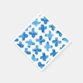 Scheepsblauwe waterverf kruist het x-patroon servet (Hoek)