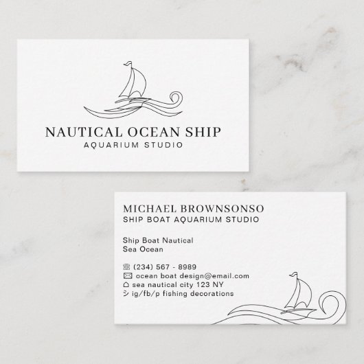 Scheepsboot Nautical Zee Ocean Contactkaartje (Voorkant / Achterkant)