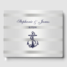 Scheepsbouw Marine Blauw Anker Zilver Wit Gastenbo Gastenboek