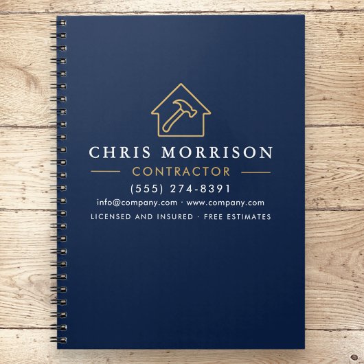 Scheepsbouw Marineblauw Goud Notitieboek