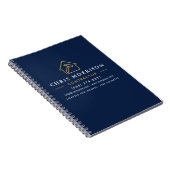 Scheepsbouw Marineblauw Goud Notitieboek (Rechterzijde)