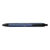 Scheepsbouw Marineblauw Goud Zwarte Inkt Pen (Achterkant)