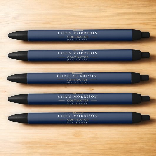 Scheepsbouw Marineblauw Goud Zwarte Inkt Pen