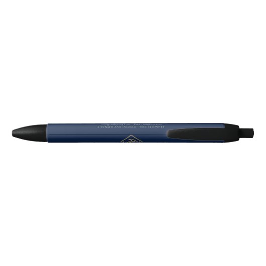 Scheepsbouw Navy Blauw Goud Zwarte Inkt Pen (Achterkant)
