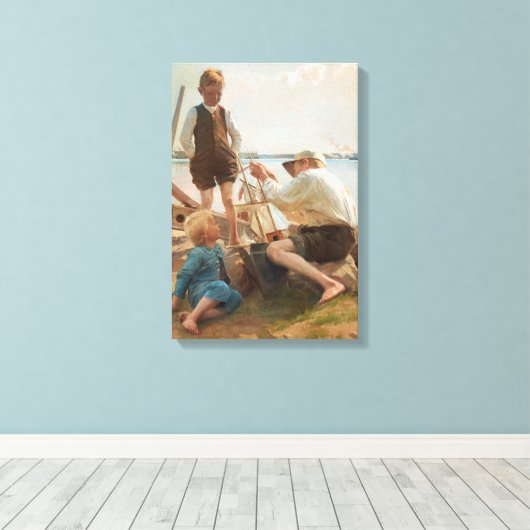 Scheepsbouwers (door Albert Edelfelt) Canvas Afdruk (Insitu (Houten vloer))