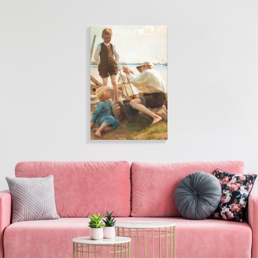 Scheepsbouwers (door Albert Edelfelt) Canvas Afdruk (Insitu (Woonkamer))
