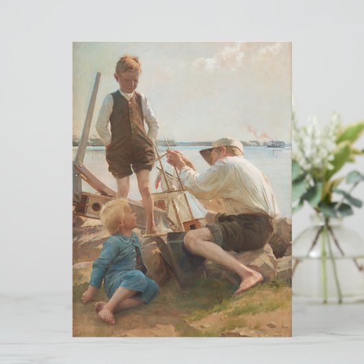 Scheepsbouwers (door Albert Edelfelt) Kaart (Staand voorkant)