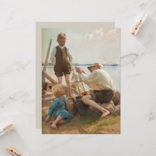 Scheepsbouwers (door Albert Edelfelt) Kaart (Voorkant / Achterkant in situ)