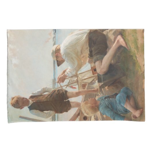 Scheepsbouwers (door Albert Edelfelt) Kussensloop (Voorkant-Rechts)