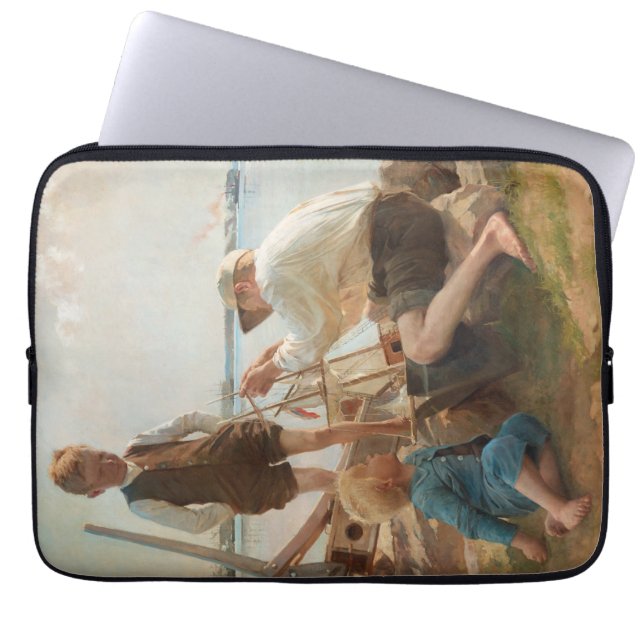Scheepsbouwers (door Albert Edelfelt) Laptop Sleeve (Voorkant)
