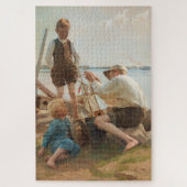 Scheepsbouwers (door Albert Edelfelt) Legpuzzel (Verticaal)