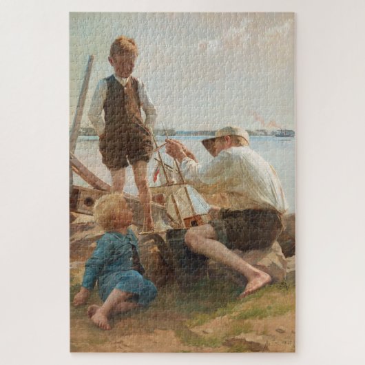 Scheepsbouwers (door Albert Edelfelt) Legpuzzel (Verticaal)