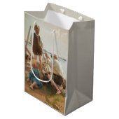 Scheepsbouwers (door Albert Edelfelt) Medium Cadeauzakje (Voorkant Gekanteld)