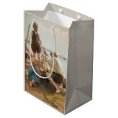 Scheepsbouwers (door Albert Edelfelt) Medium Cadeauzakje (Achterkant Gekanteld)