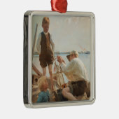Scheepsbouwers (door Albert Edelfelt) Metalen Ornament (Rechts)