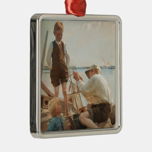 Scheepsbouwers (door Albert Edelfelt) Metalen Ornament (Rechts)