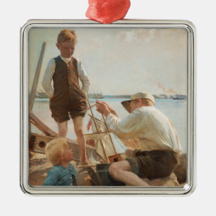 Scheepsbouwers (door Albert Edelfelt) Metalen Ornament