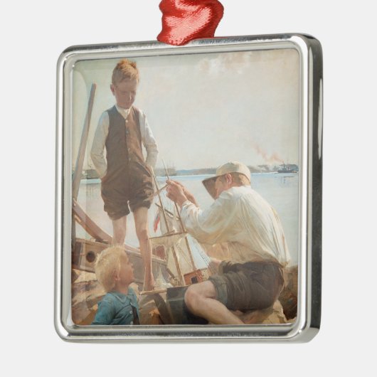 Scheepsbouwers (door Albert Edelfelt) Metalen Ornament (Links)