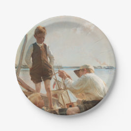 Scheepsbouwers (door Albert Edelfelt) Papieren Bordje