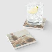 Scheepsbouwers (door Albert Edelfelt) Stenen Onderzetter (Zijkant)