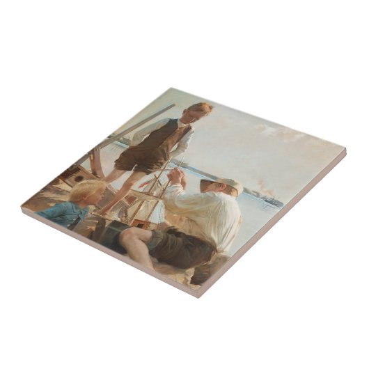 Scheepsbouwers (door Albert Edelfelt) Tegeltje (Zijkant)