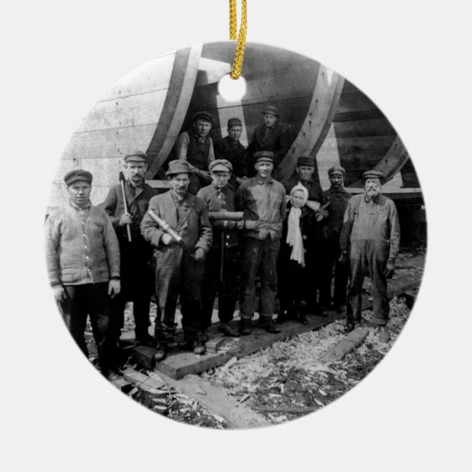 Scheepsbouwers in Marine City Michigan  Keramisch Ornament (Voorkant)