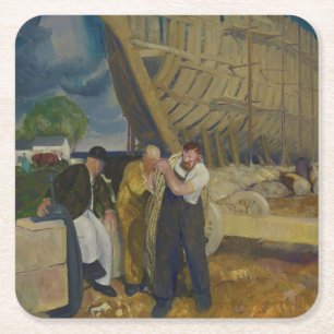 Scheepsbouwers - The Rope - George Bellows Kartonnen Onderzetters