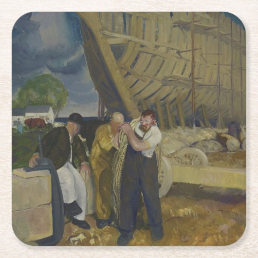 Scheepsbouwers - The Rope - George Bellows Kartonnen Onderzetters (Voorkant)