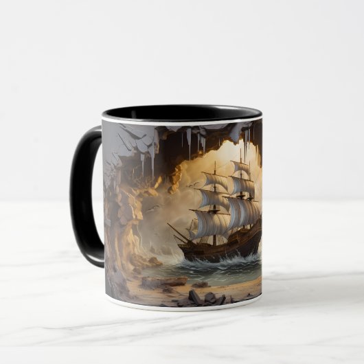 Scheepsbreuk door 3D-Mok Wrap Mok (Voorkant links)