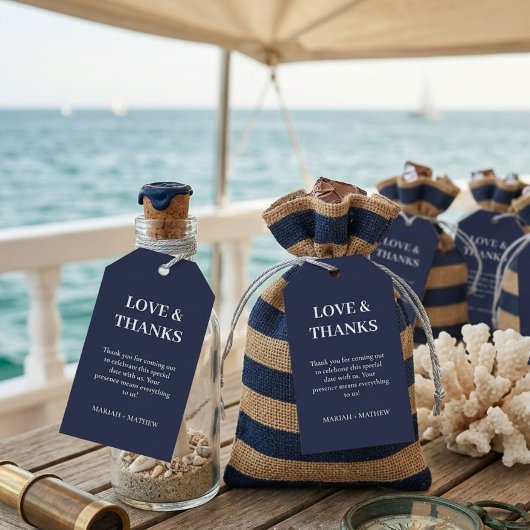 Scheepsbruiloft Bedankt Cadeaulabel