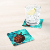 Scheepschildpad voor Zee Kartonnen Onderzetters (Insitu)