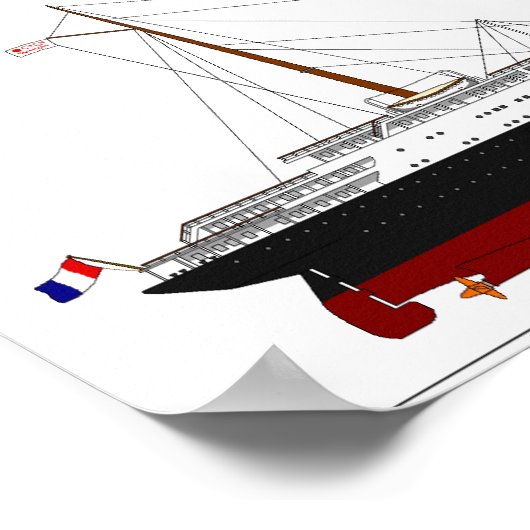 scheepsdiagram van de Franse oceaan Poster (Hoek)