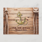 scheepsdok hout strand anker nautisch bewaar de da aankondigingskaart (Voorkant)