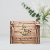 scheepsdok hout strand anker nautisch bewaar de da aankondigingskaart (Staand voorkant)