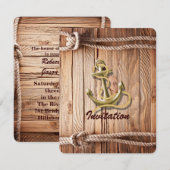 scheepsdok hout strand anker nautisch huwelijk kaart (Voorkant / Achterkant)