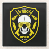 scheepsduikers glazen onderzetter (Voorkant)