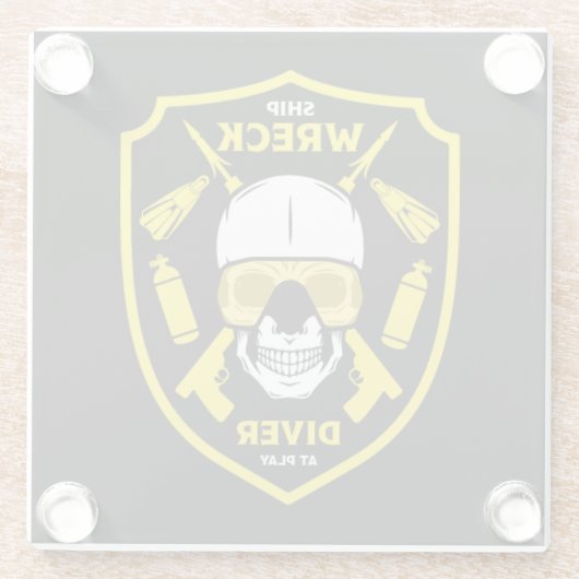 scheepsduikers glazen onderzetter (Achterkant)