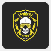 scheepsduikers vierkante sticker (Voorkant)