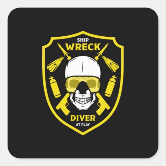 scheepsduikers vierkante sticker (Voorkant)