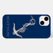 Scheepsgeest Anker Dolfijn Marineblauw Case-Mate iPhone Case (Achterkant (horizontaal))