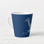 Scheepsgeest Anker Dolfijn Marineblauw Latte Mok (Linkerhoek)