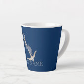 Scheepsgeest Anker Dolfijn Marineblauw Latte Mok (Rechterhoek)