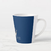 Scheepsgeest Anker Dolfijn Marineblauw Latte Mok (Rechts)